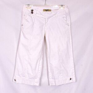 TYTE Jeans White Capri Button Details Size 7